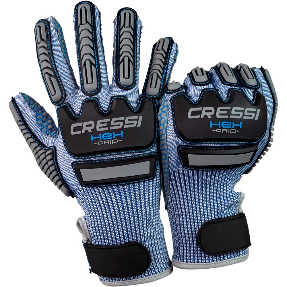 - HEX GRIP GLOVES - BLUE L