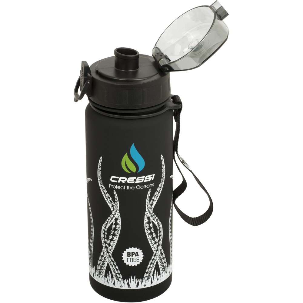 - H2O FROSTED OCTOPUS WATER BOTTLE 600 ml BLACK