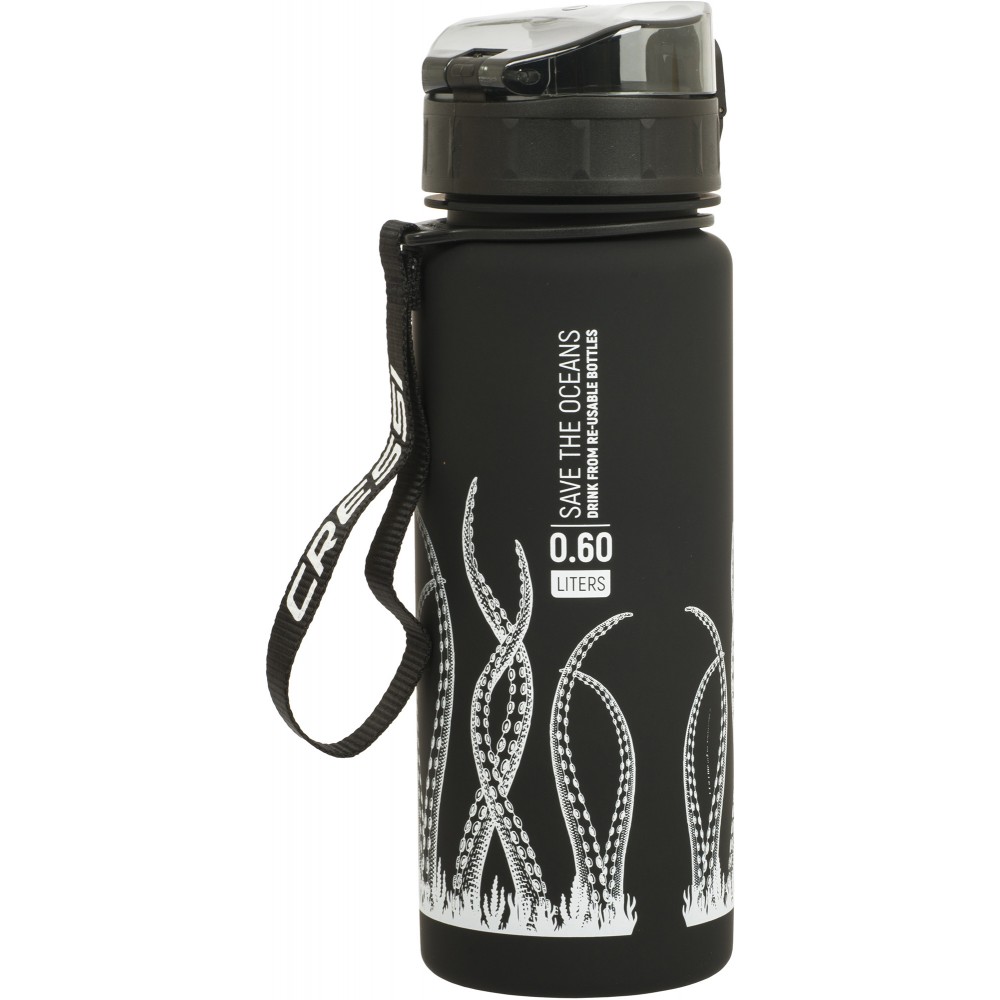 - H2O FROSTED OCTOPUS WATER BOTTLE 600 ml BLACK