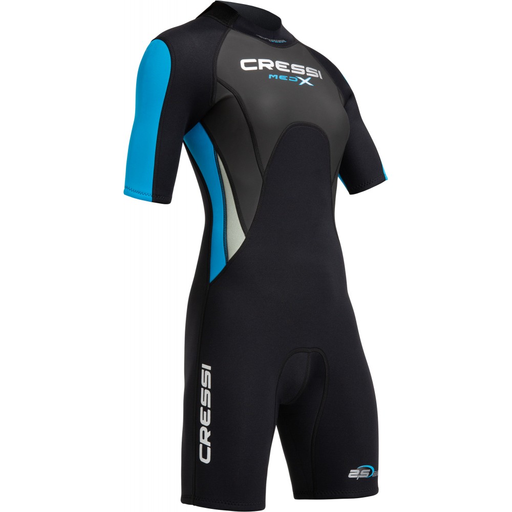 - MED X LADY SHORTY WETSUIT BLACK/LIGHT BLUE/GREY 2.5mm 2XL/6