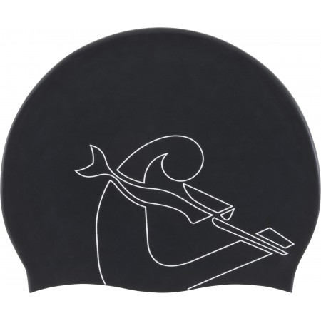 EDDIE SWIM CAP BLACK/WHITE