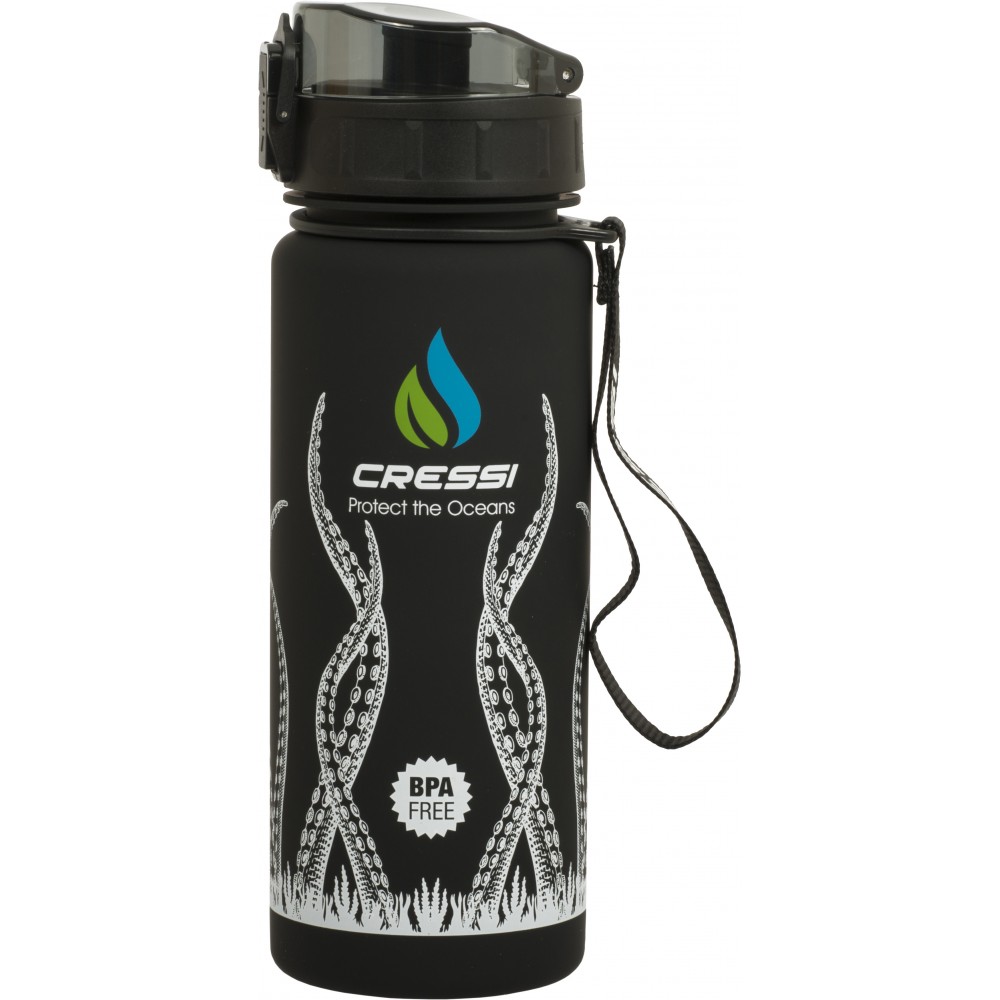 - H2O FROSTED OCTOPUS WATER BOTTLE 600 ml BLACK