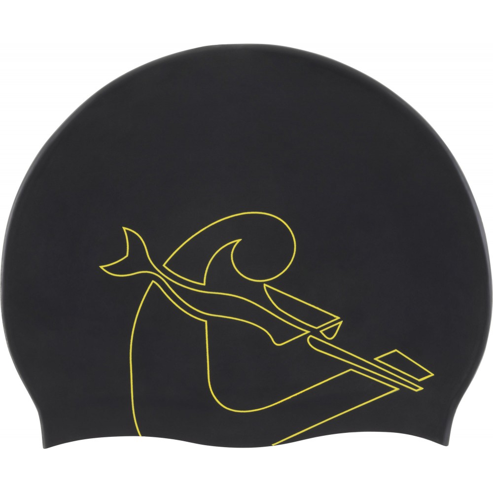 - EDDIE SWIM CAP BLACK/YELLOW
