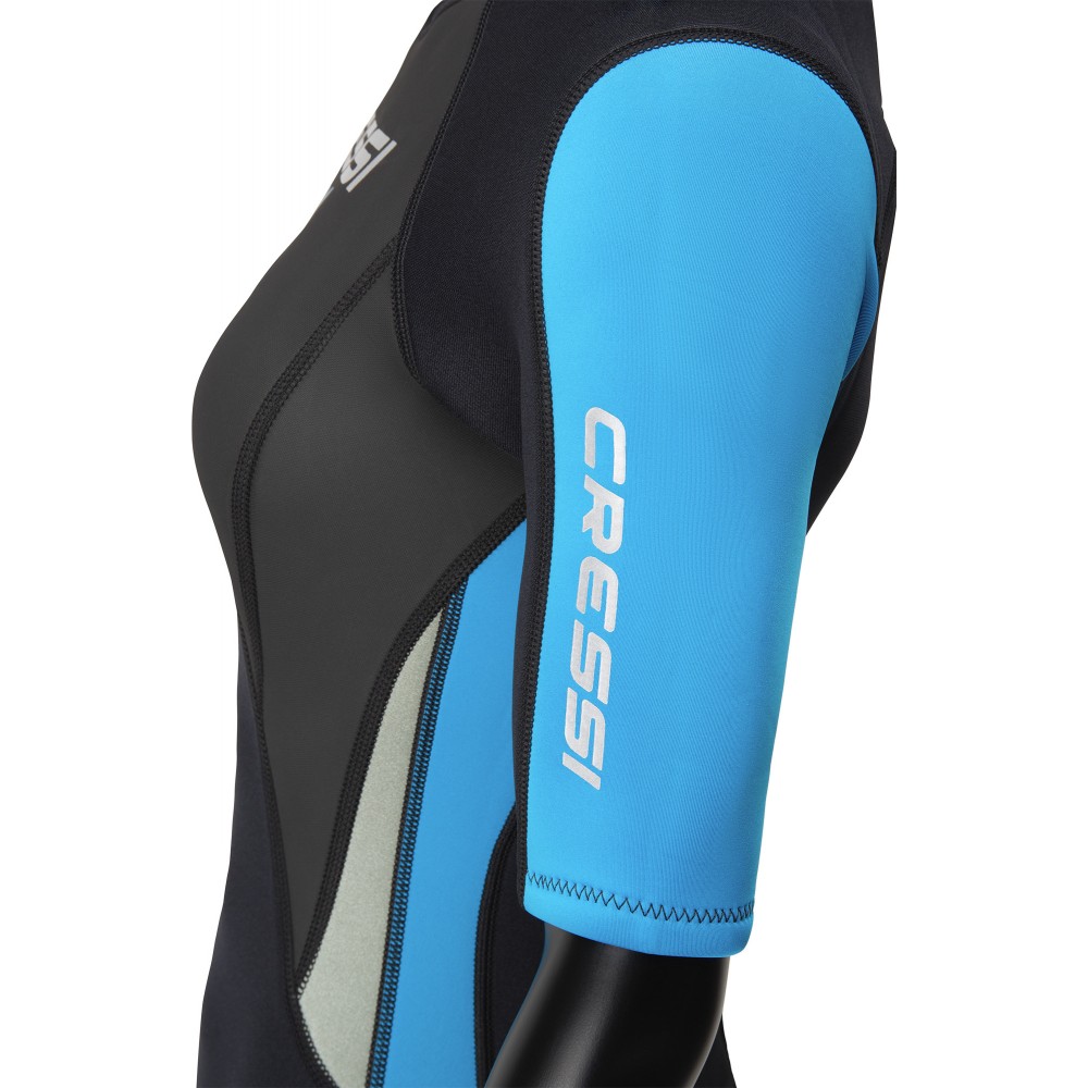 - MED X LADY SHORTY WETSUIT BLACK/LIGHT BLUE/GREY 2.5mm 2XL/6