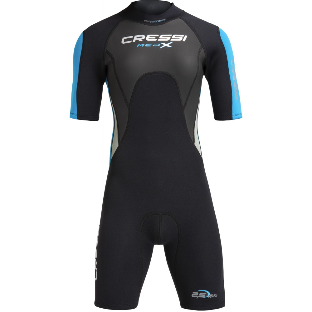 - MED X LADY SHORTY WETSUIT BLACK/LIGHT BLUE/GREY 2.5mm 2XL/6